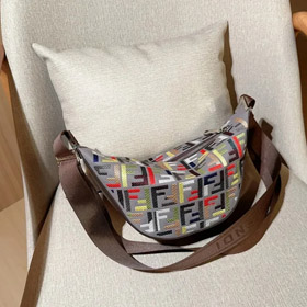 FENDI adjustable shoulder strap zipper closure FF embroidered shoulder crossbody bag (39 styles)-2738  