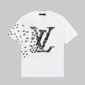 LV letter airplane print casual short-sleeved top T-shirt(33 styles)-1814