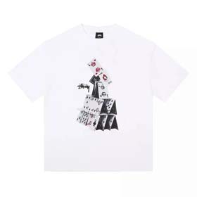 Stu playing cards print cotton short-sleeved T-shirt(39 styles)-1875