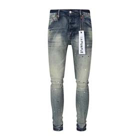 Purple New Men's Vintage Distressed Slim Skinny Jeans-2444